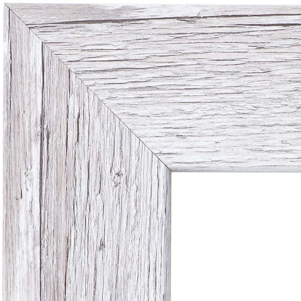 MirrorChic Driftwood 36 in. x 36 in. Mirror Frame Kit in White - Mirror Not Included