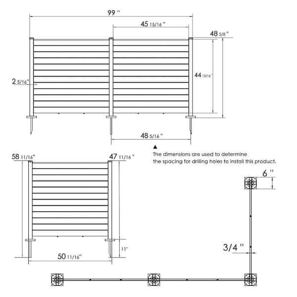 KOZYARD Outdoor Privacy Screens: 4.17 ft. W x 4.0 ft. H Vinyl Fence Panels for AC & Trash Storage