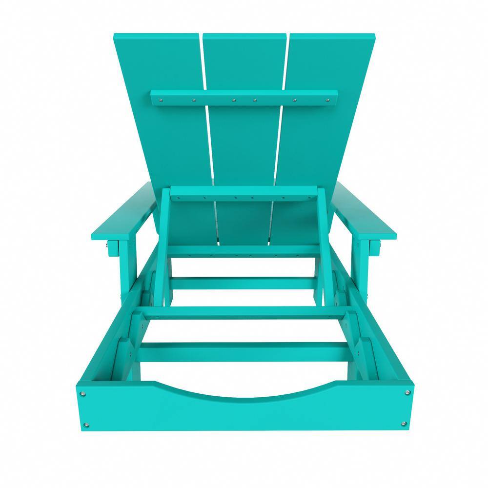 Turquoise Adjustable All-Weather Poly Outdoor Chaise Lounge