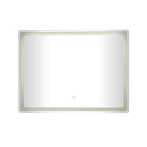 30 in. x 39 in. Rectangle Frameless Silver LED Mirror