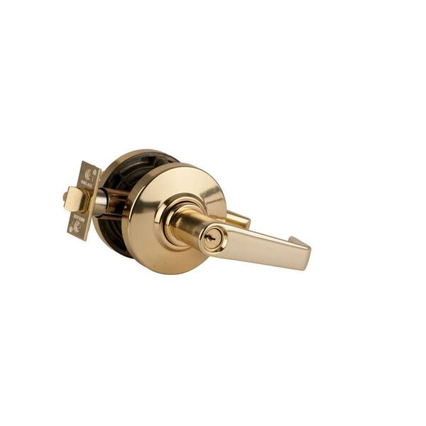 Schlage Saturn Bright Brass Commercial Storeroom Door Lever