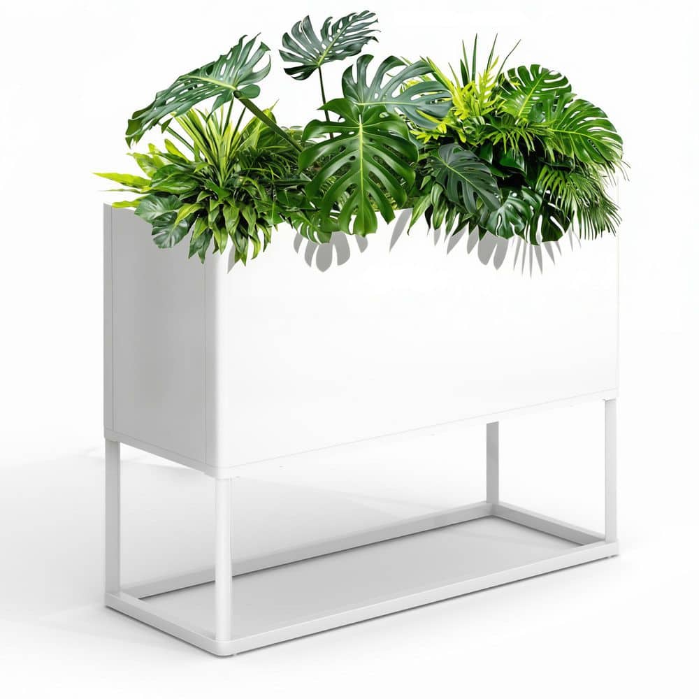 "Metal Rectangular Raised Garden Bed, Elevated Metal Planter Box, 38""L x 15""W x 30.5""H, White" price history on PriceWatchPro