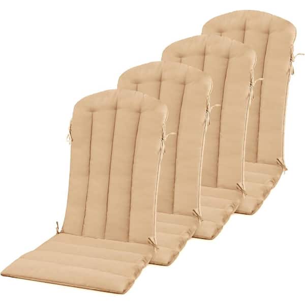 Mximu 19.7 in. x 18.9 in. Light Brown Patio Adirondack Chair Cushion with Straps for Indoor and Outdoor (set of 4)
