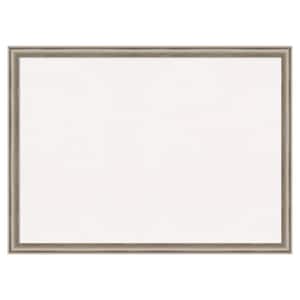 Salon Scoop Pewter Wood White Corkboard 30 in. x 22 in. Bulletin Board Memo Board