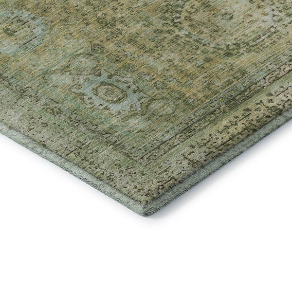 Mayfield Premium Machine Washable Abstract AMF1740 Sage 3 ft. x 5 ft. Area Rug