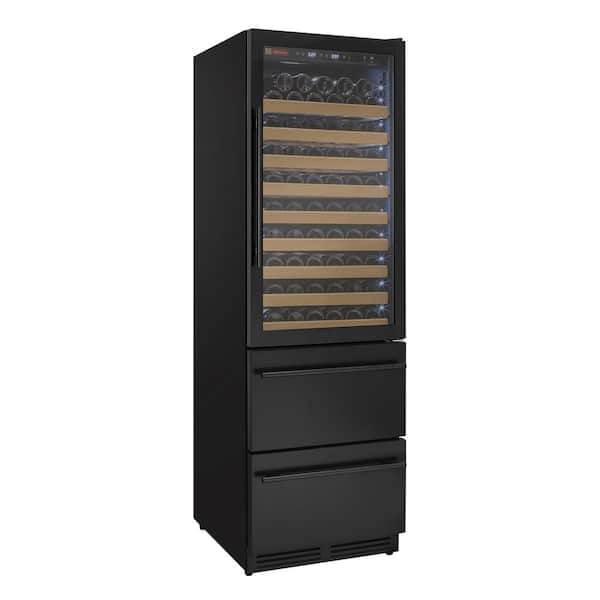 Digital Single Zone Wine Cellar Cooling Unit in Black with Refrigerated Drawers