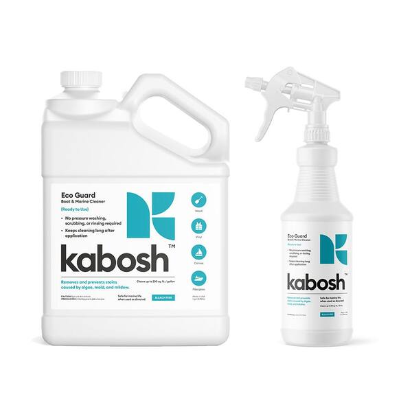 KABOSH Eco Guard 128 oz. Boat and Marine Multi-Surface Cleaner for Mold, Algae and Mildew Stain Removal and Prevention Kit A