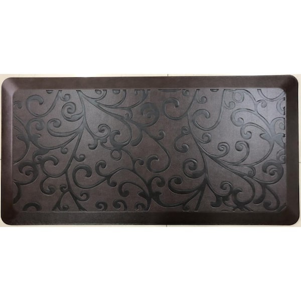 Stylewell Anti Fatigue Brown 20 In X 36 In Embossed Comfort Kitchen Mat Th180508 1 The Home Depot