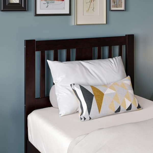 AFI Tahoe Brown Twin Solid Wood Headboard with USB Charger