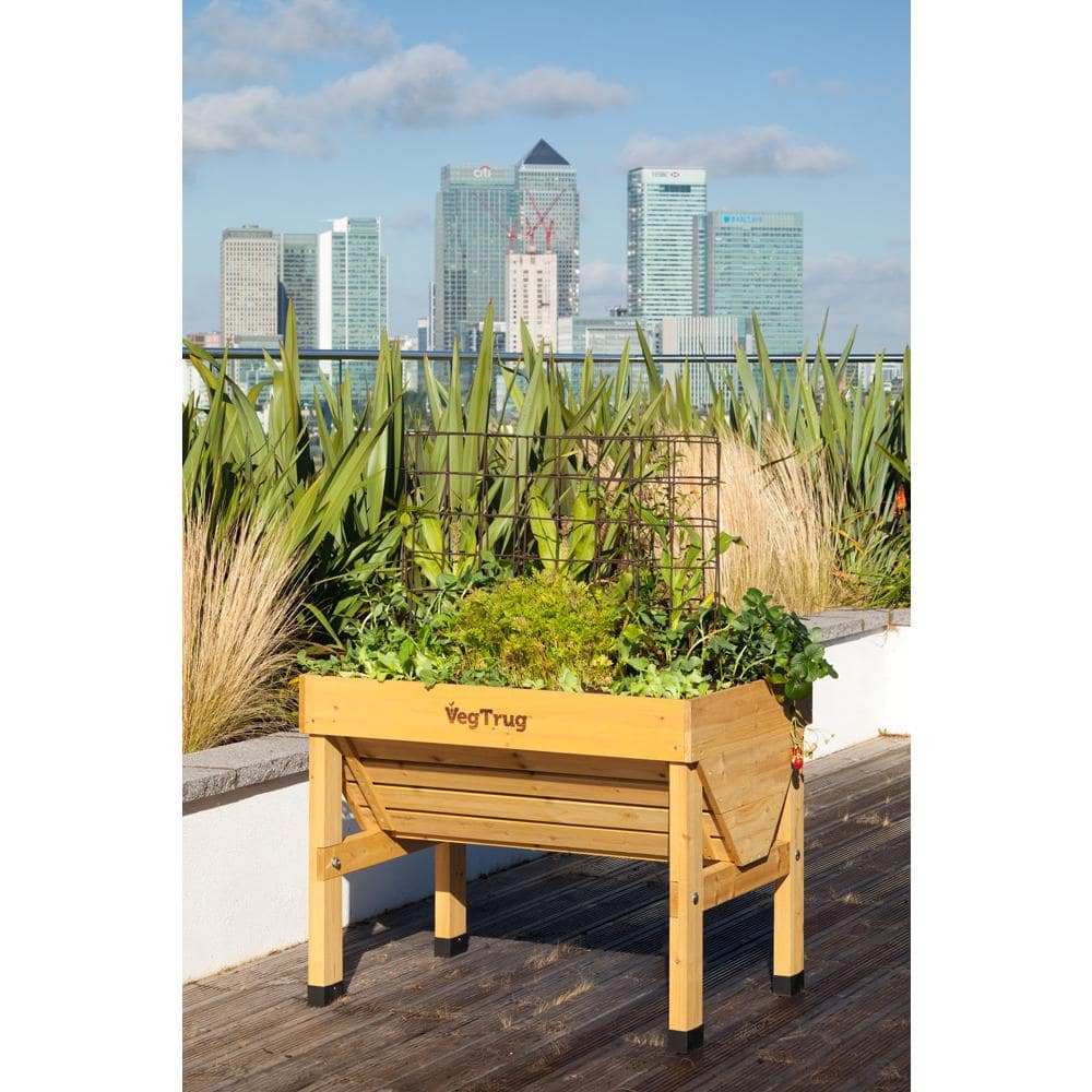 Natural Cedar Wood Raised Bed Planter with Drainage Hole