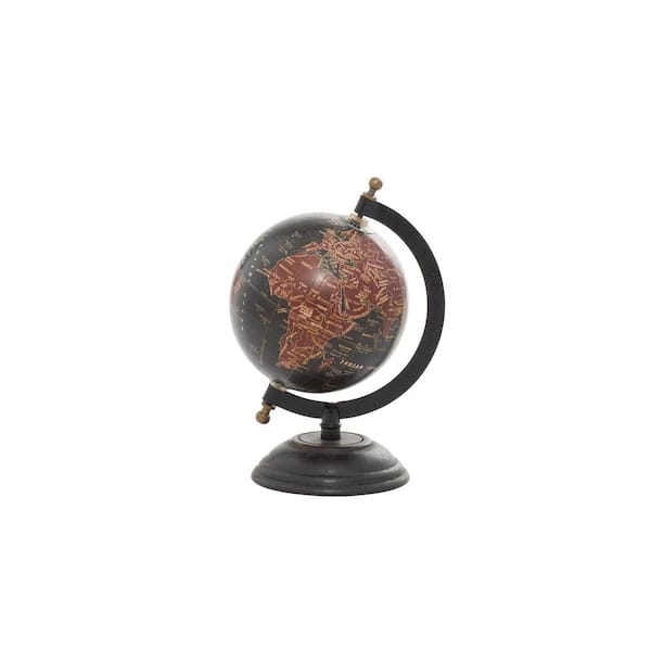 Litton Lane 9 in. Black Mango Wood Decorative Globe