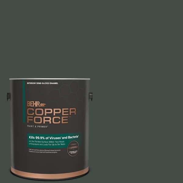 COPPER FORCE 1 gal. #HDC-CL-21 Sporting Green Semi-Gloss Enamel Interior Virucidal & Antibacterial Paint & Primer