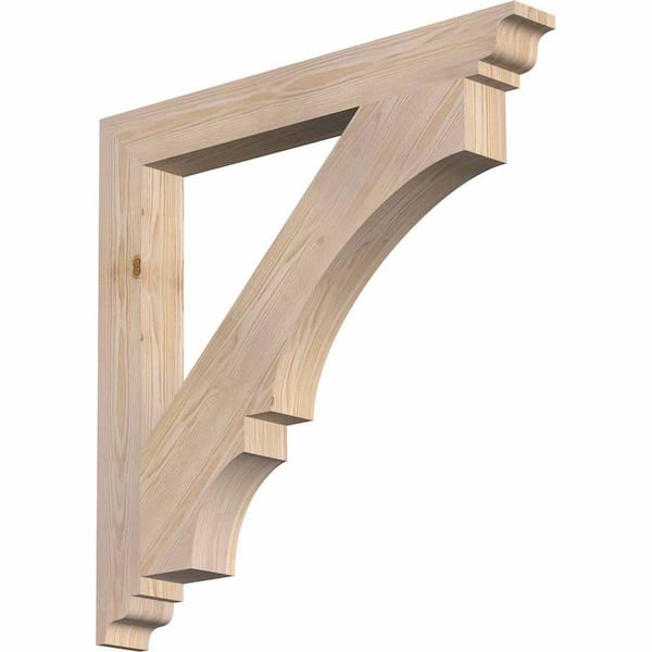 Ekena Millwork 3.5 in. x 32 in. x 32 in. Douglas Fir Balboa Traditional Smooth Bracket