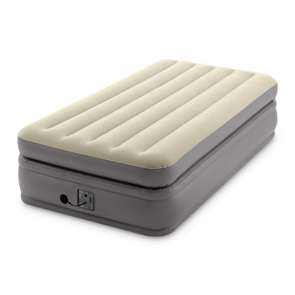 Intex Twin Dura Beam Plus Fiber-Tech Elevated Air Mattress with Built-In Pump