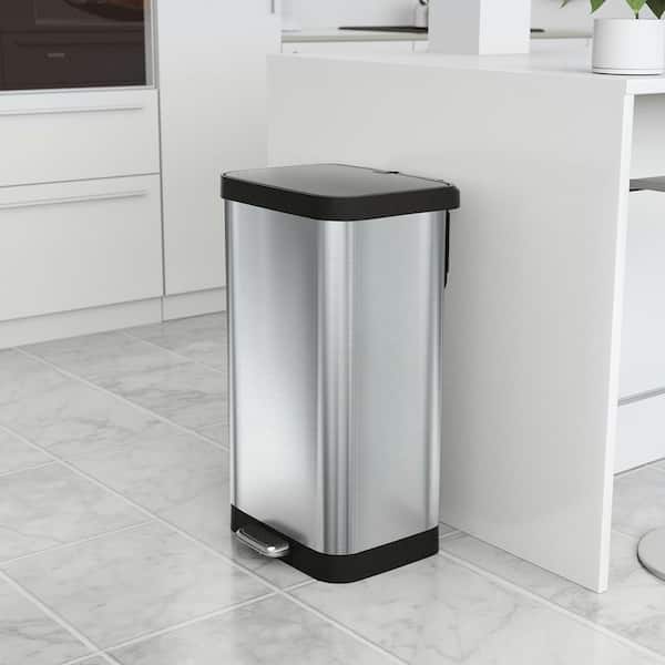 Glad Step Trash Can, 20 Gallon, GLD-74507 Soft Close Lid Stainless Steel
