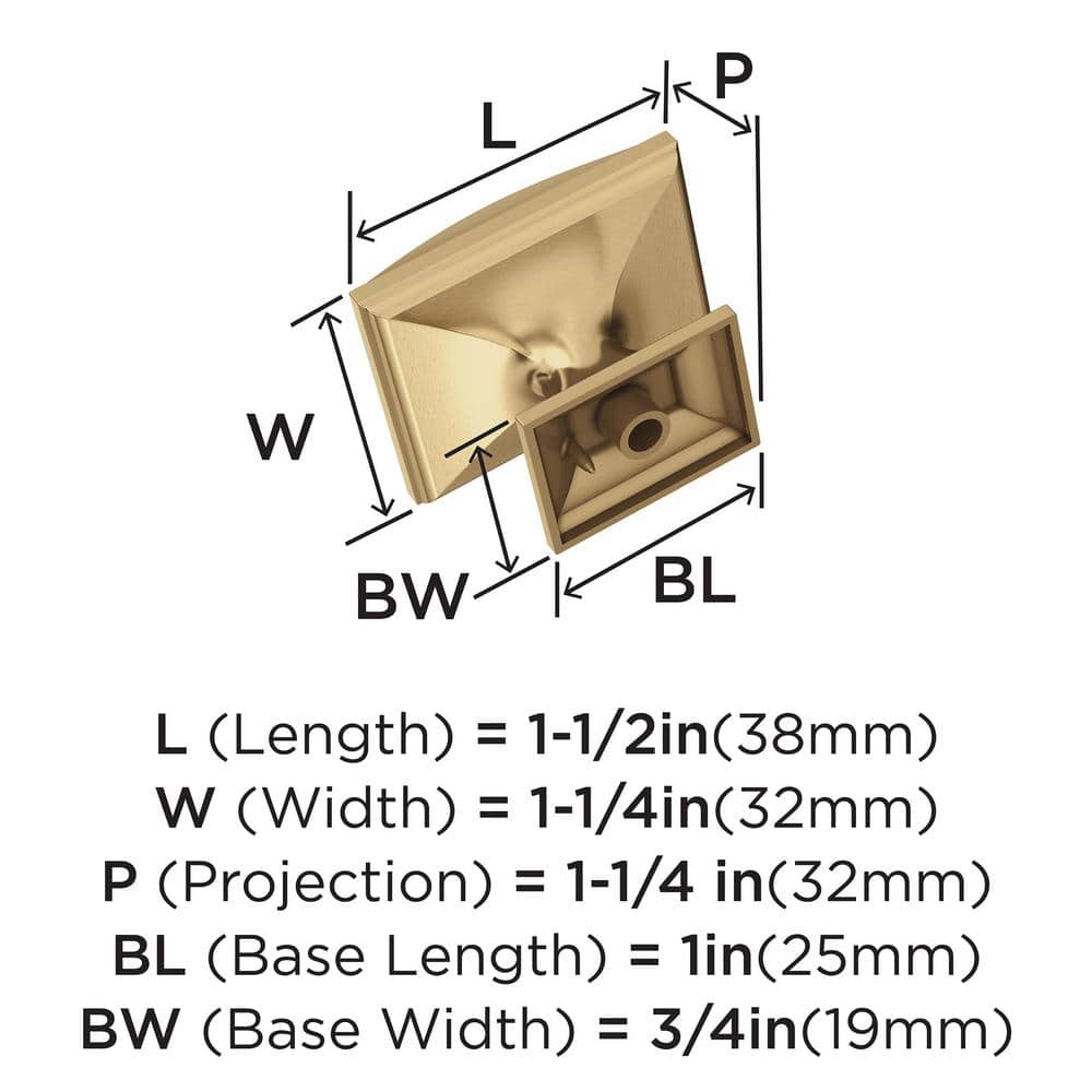 Champagne Bronze Rectangular Cabinet Knob with Mounting Hardware
