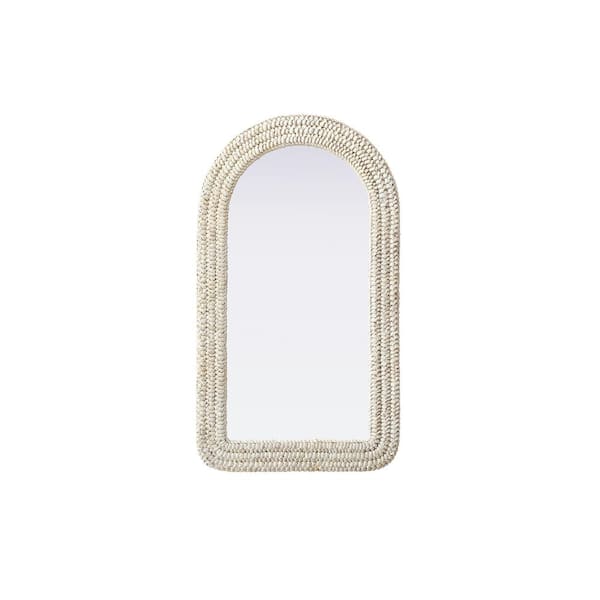 Timeless Home Linen White 24 in. W x 42 in. H Cornhusk Wall Mirror