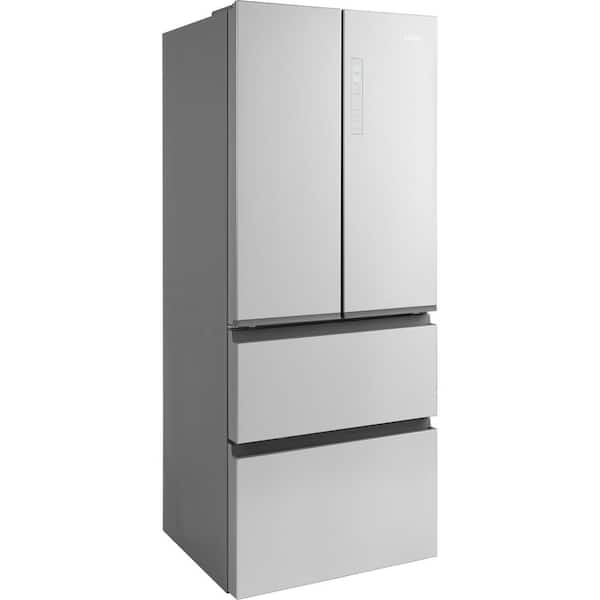 Curso de colisión Extranjero multa Haier 14.5 cu. ft. French Door Refrigerator in Fingerprint Resistant  Stainless Steel, Counter Depth QJS15HYRFS - The Home Depot