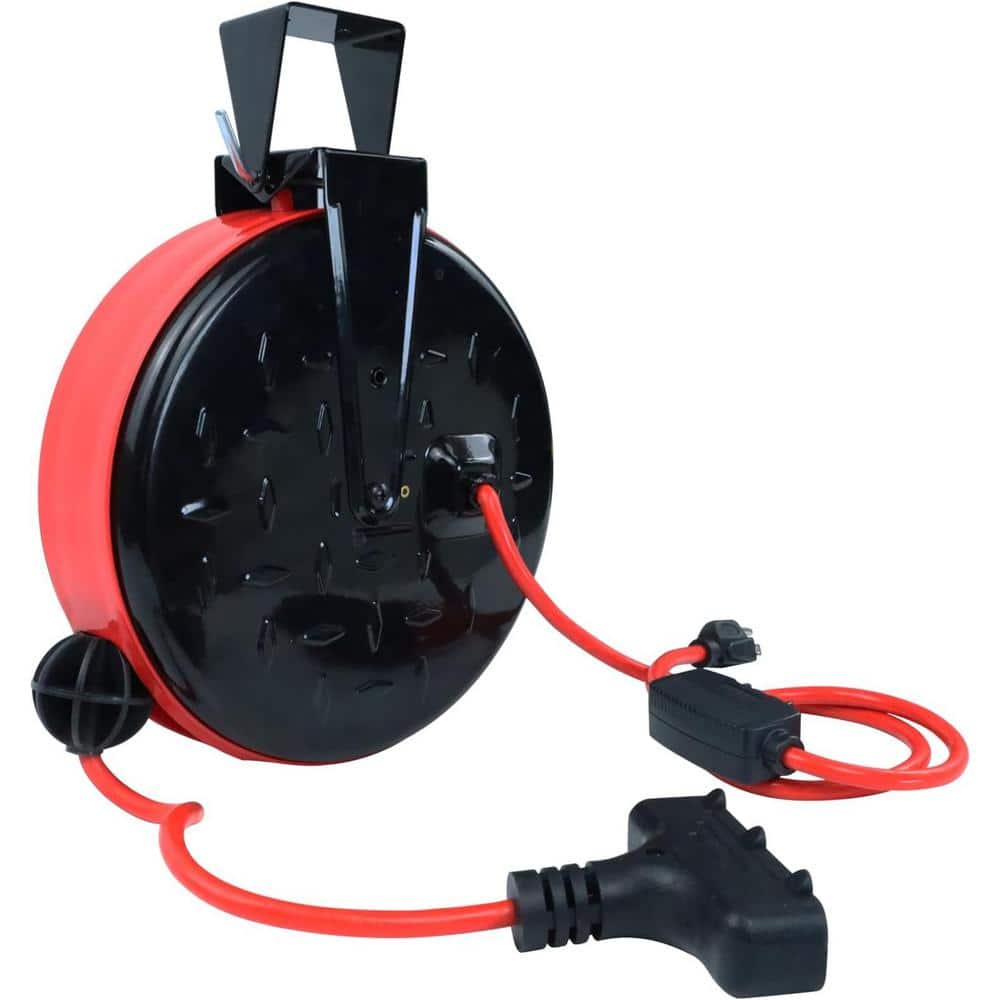 30 ft. 16/3 10 Amp Retractable Extension Cord Reel with 3 Grounded Outlet SJTW UL Listed in Red price history on PriceWatchPro