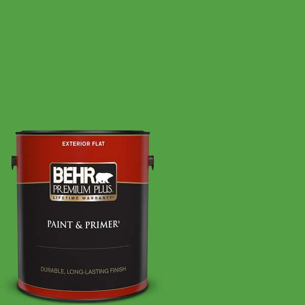 BEHR PREMIUM PLUS 1 gal. #400D-4 Corn Husk Green Flat Low Odor Interior  Paint & Primer 140001 - The Home Depot