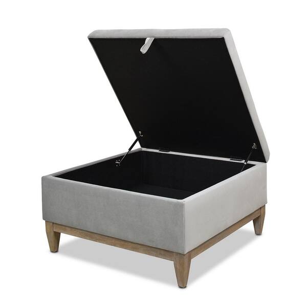 ETNA Rolling Storage Ottoman Foot Rest with Drawers & Magazine