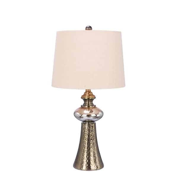 Fangio Lighting 27 in. Antique Copper and Mercury Glass Metal and Glass Table Lamp