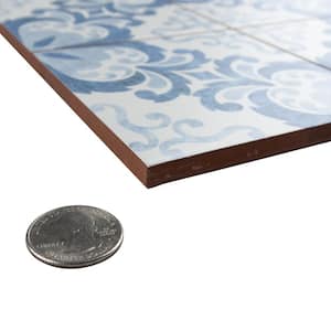 Harmonia Floral Lattice Blue 13 in. x 13 in. Ceramic Floor and Wall Tile (12.0 sq. ft./Case)