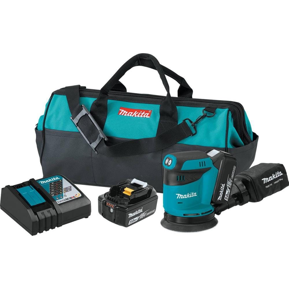 Makita 18V 5.0Ah LXT Lithium-Ion Cordless 5 in. Random Orbit Sander Kit