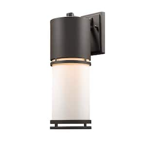 Luminata 14-Watt 17.6 in. Deep Bronze Integrated LED Aluminum Hardwired Outdoor Weather Resistant Barn Wall Sconce Light