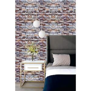 Falkirk Jura II 28 in. x 28 in. Peel & Stick Multicolored Faux Bricks, Stones PE Foam Decorative Wall Paneling (10-Pack)