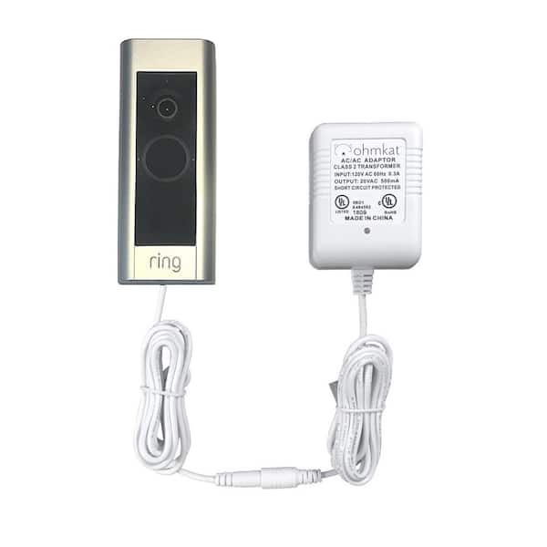 OhmKat Video Doorbell Power Supply - Compatible with Ring PRO (White)