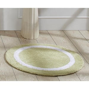 Hotel Collection Sage/White 30 in. x 30 in. 100% Cotton Bath Rug