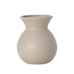 8.25 in. Matte Gray Hourglass Vase, Ceramic