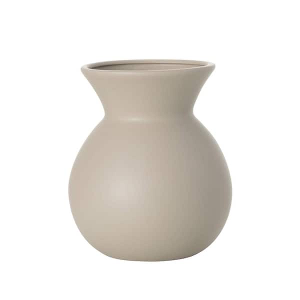 SULLIVANS 8.25 in. Matte Gray Hourglass Vase, Ceramic