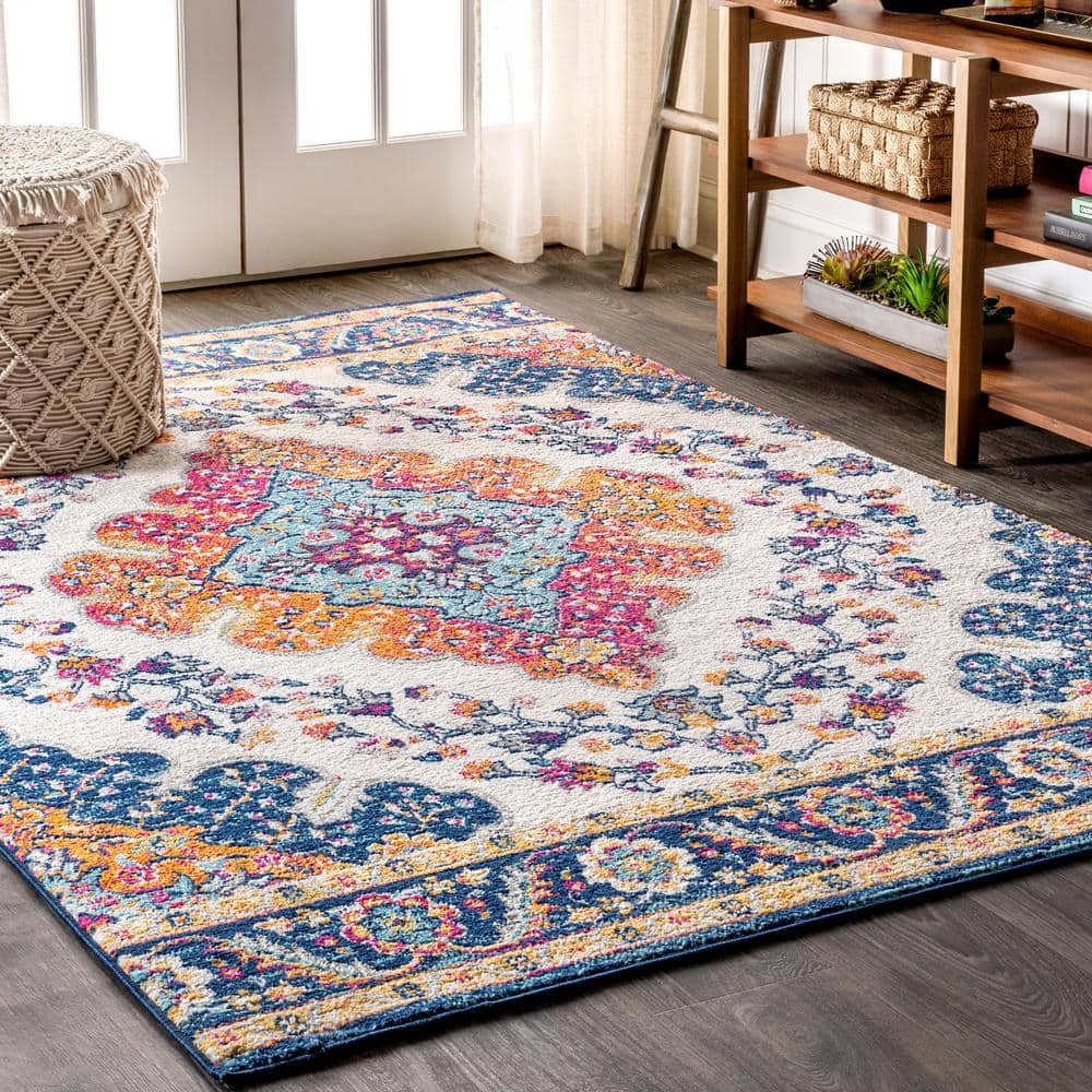 JONATHAN Y Bohemian Flair Boho Blue/Multi 3 ft. x 5 ft. Vintage