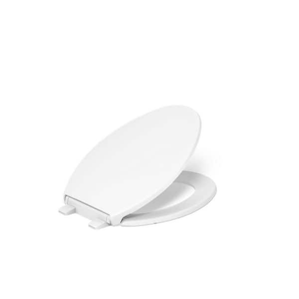Wellworth Elongated Grip Tight Bumpers Front Toilet Seat in White