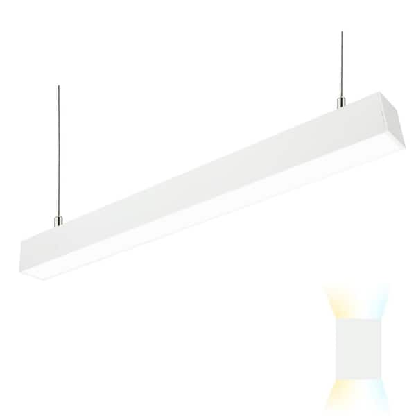 4 ft. 50-Watt Integrated LED White Shop Light Fixture Architectural Linear Light Adjustable 3000K-6500K, Up to 5750LM