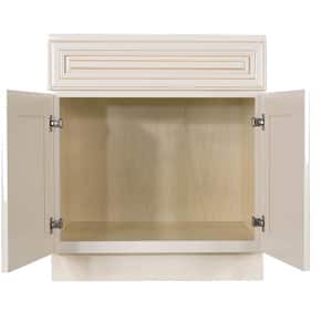 Princeton Assembled 24 in. x 34.5 in. x 24 in. Sink Base Cabinet with 2 Doors in Creamy White