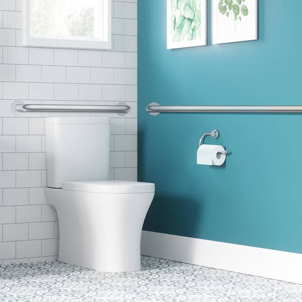 Design House 42 in. x 1-1/2 in. Concealed Screw Safety Grab Bar in Satin Nickel