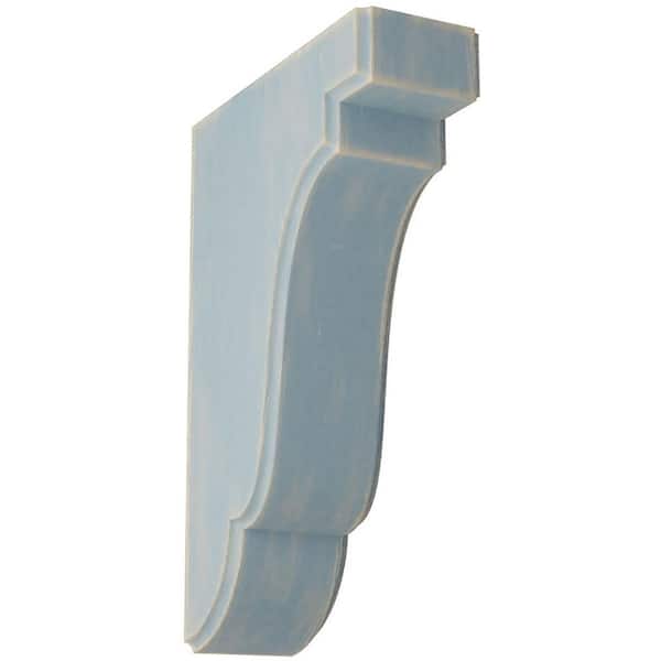 Ekena Millwork 1-3/4 in. x 7-1/2 in. x 5 in. Driftwood Blue Bedford Wood Vintage Decor Bracket