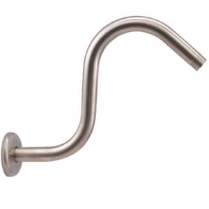 8 in. S-Shaped Shower Arm in Satin Nickel