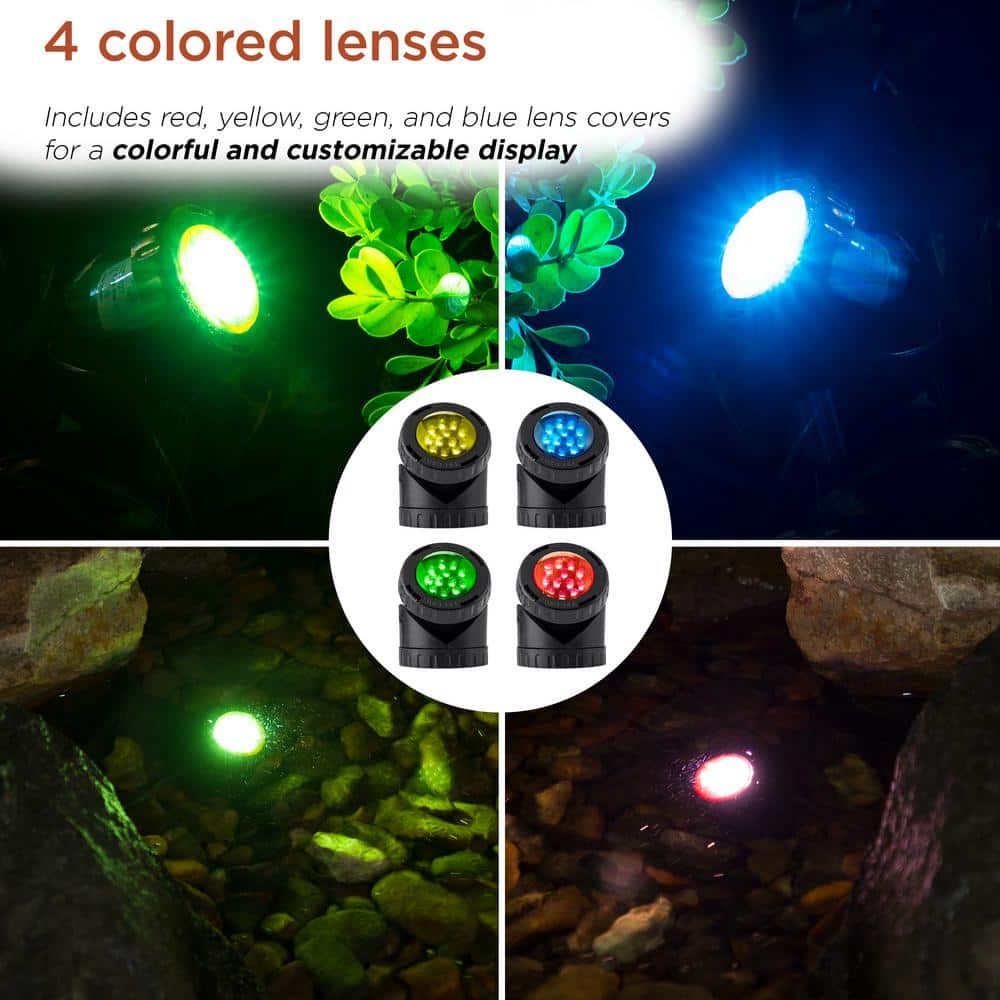 White Submersible LED Landscape Light with Photocell & Transformer
