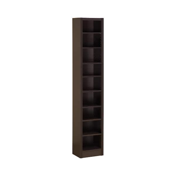 Benjara 70.75 in. Brown Wood 9-shelf Standard Corner Bookcase