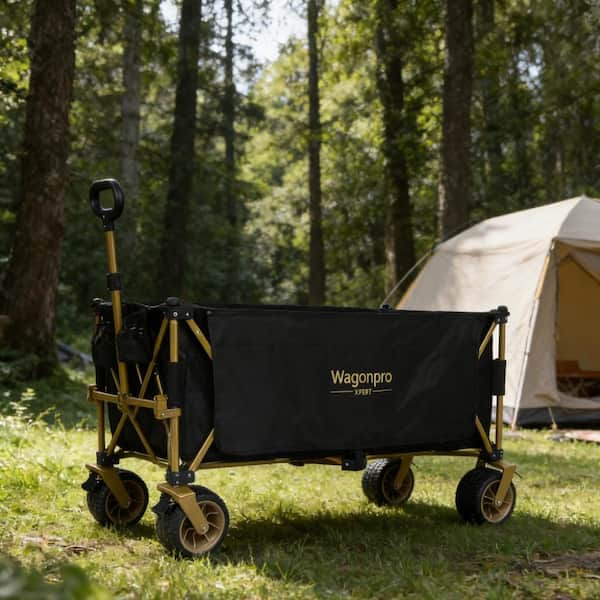 Black 51 in. Extra long large Heavy-Duty Foldable Utility Wagon
