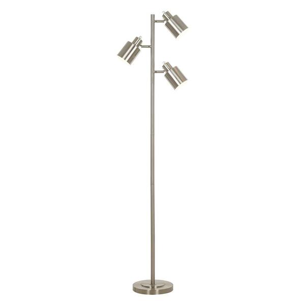 Brushed Nickel Floor Lamp 23247, Catalina Lighting 2 Light Silver Finish Torchiere Floor Lamp