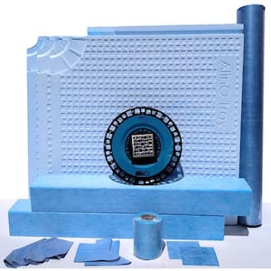 Shower Standard Shower Base Pan Bottom Stone Tile Kit 8Piece Goof Proof SSK-501D 