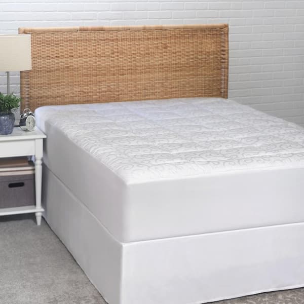 Candice Olson Waterproof Jacquard Scroll Mattress Pad
