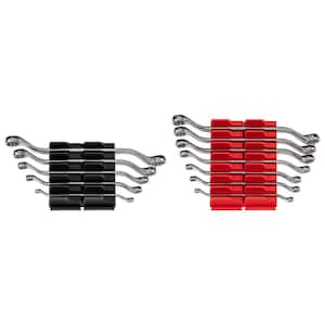 1/4-13/16 in., 6-19 mm 45-Degree Offset Box End Wrench Set with Modular Slotted Organizer (12-Piece)