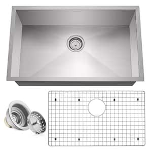16-Gauge Stainless Steel 30 in. Single Bowl Undermount Kitchen Sink