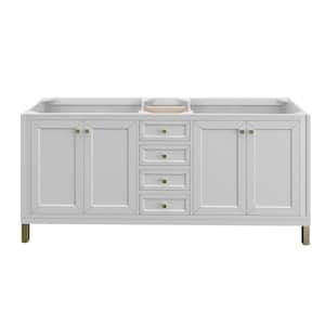 Chicago 72.0 in. W x 23.5 in. D x 32.8 in. H Bath Vanity Cabinet Without Top in Glossy White